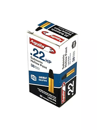Aguila .22LR 38 Grain 1024 fps Subsonic Soft Point Box/50