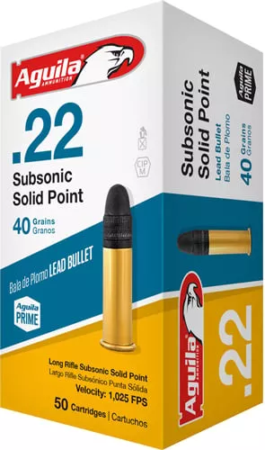 Aguila Ammunition .22 LR Subsonic Rifle Ammo - 40 Grain | Solid Point | 1000rd Case