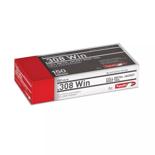 Aguila Ammunition .308 Win Rifle Ammo - 150 Grain | FMJ-BT | 500rd Case