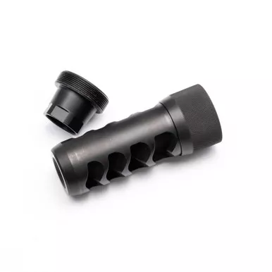 Area 419 Sidewinder Magnum Self-Timing Muzzle Brake, .357 Cal, Black Nitride, 5/8-24