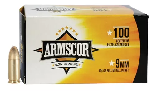 ARMSCOR AMMO 9MM 124GR FMJ 100/12 VALUE PACK