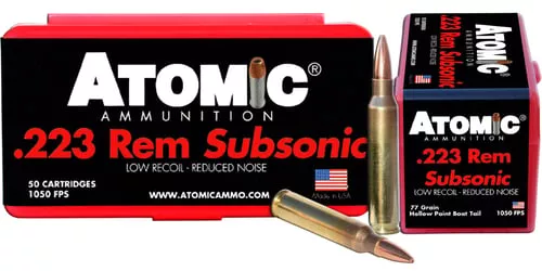 ATOMIC SUBSONIC 223 REM 77GR BTHP 50RD 20BX/CS