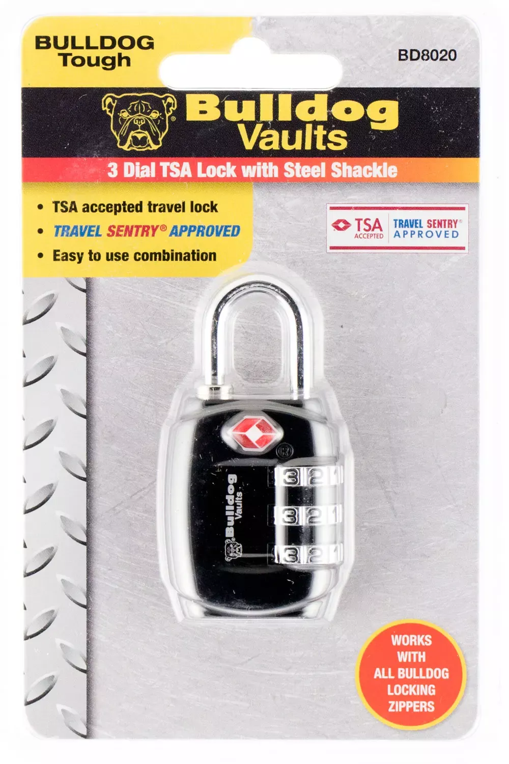 Bulldog TSA Lock with Steel Shackle