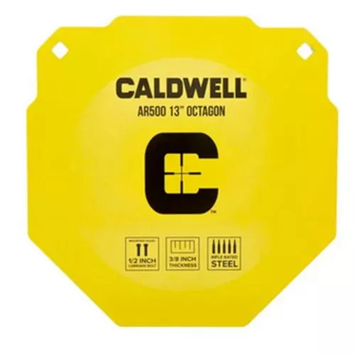 CALDWELL AR500 13" OCTAGON STEEL TARGET YELLOW