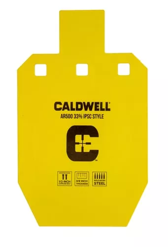 CALDWELL AR500 33% IPSC STEEL TARGET YELLOW