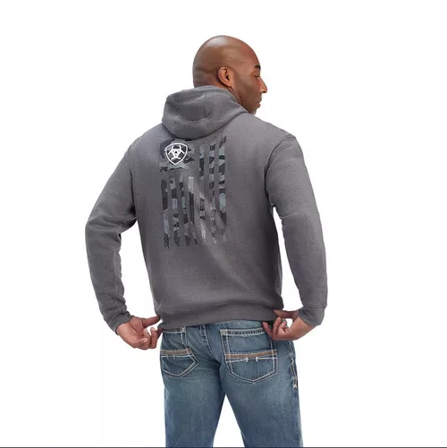 Camo Flag Sweatshirt in Charcoal by Ariat