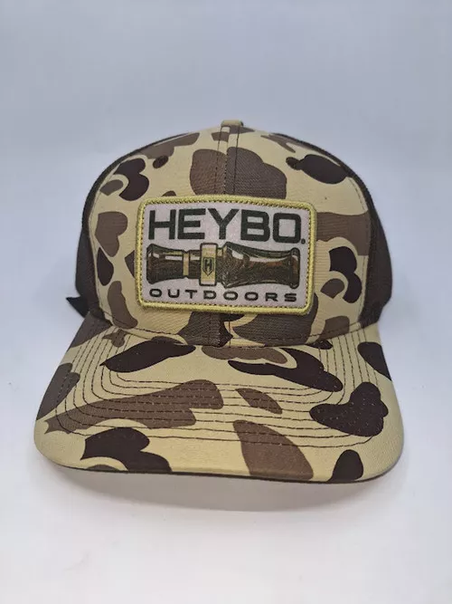 Duck Call Patch Trucker Old School Brown Camo by Heybo