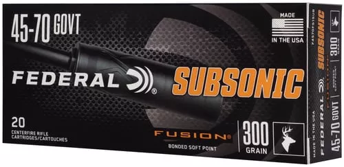 Federal Fusion Subsonic Rifle Ammunition .45-70 Govt 300gr SP 1000 fps 20/ct