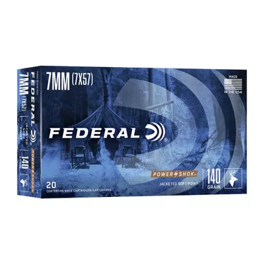 Federal Power-Shok 7mm Mauser 140gr SP Box/20