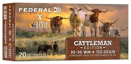 Federal x Henry Cattleman Edition rifle Ammunition 30-30 Win 150gr SP 2390 fps 20/ct