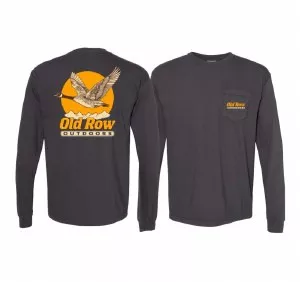 Goose Long Sleeve Pocket Tee Shirt in Graphite by Old Row