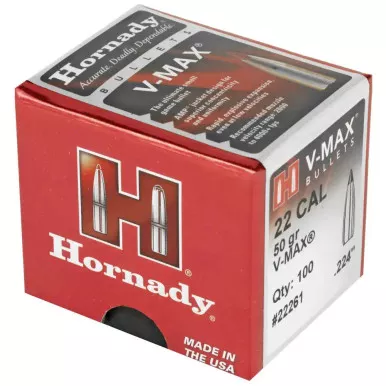 Hornady V-Max Bullets22 Caliber .224 50 Grain Box/100