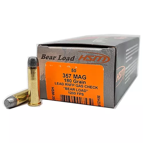 HSM BEAR LOAD 357MAG 180GR RNFP50/10