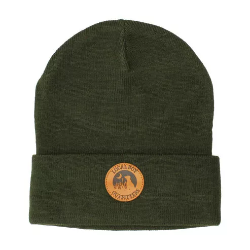 Leather Patch Beanie by Local Boy Outfitters