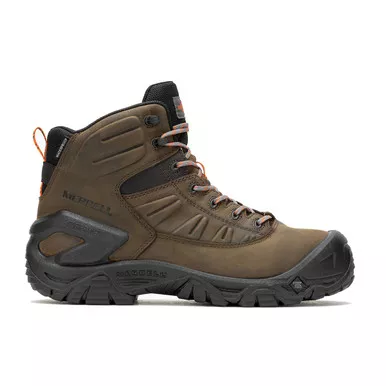 MERRELL Men's Strongfield Dark Brown Work Boots (J007839)