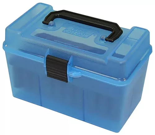 MTM Deluxe H-50 Series Rifle Ammo Box Clear Blue