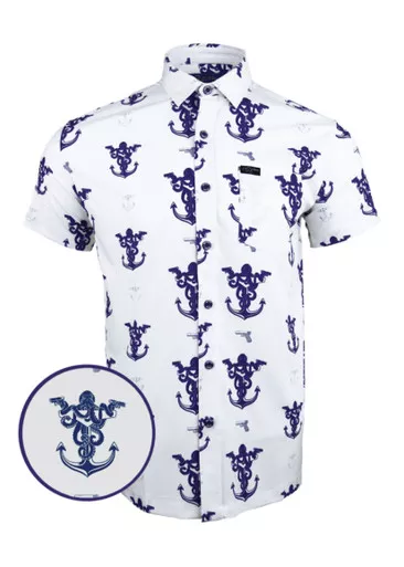 Retro Rifle Glocktopus Hawaiian Shirt