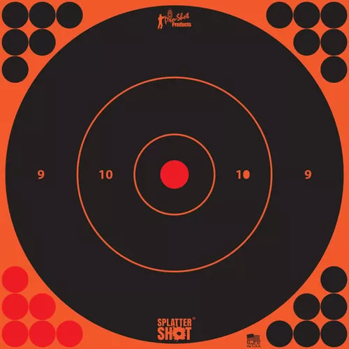 SPLATTER SHOT TARGET BULLSEYE 12" ORANGE PEEL/STICK 5EA