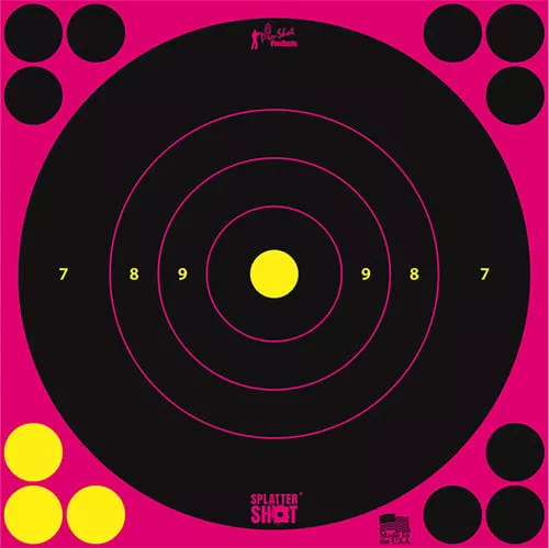 SPLATTER SHOT TARGET BULLSEYE 8" PINK PEEL/STICK 6EA