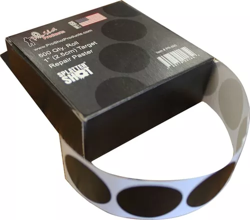 SPLATTER SHOT TARGET REPAIR PASTERS 1" BLACK 500CT ROLL