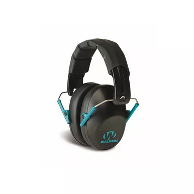 Walker's PRO Low Profile Folding Passive Ear Muff Black/Teal
