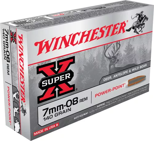 WINCHESTER SUPER X POWER POINT 7MM-08 140GR 20RD BX 200RD CASE