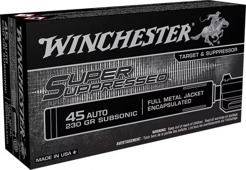 WINCHESTER SUPPRESSED 45ACP 230GR FMJ 50RD BX