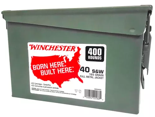 WINCHESTER USA 40SW 165GR FMJ AMMO CAN 400RDS