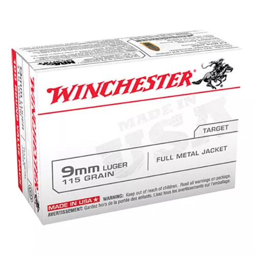 WINCHESTER USA 9MM 115GR FMJ 100PK