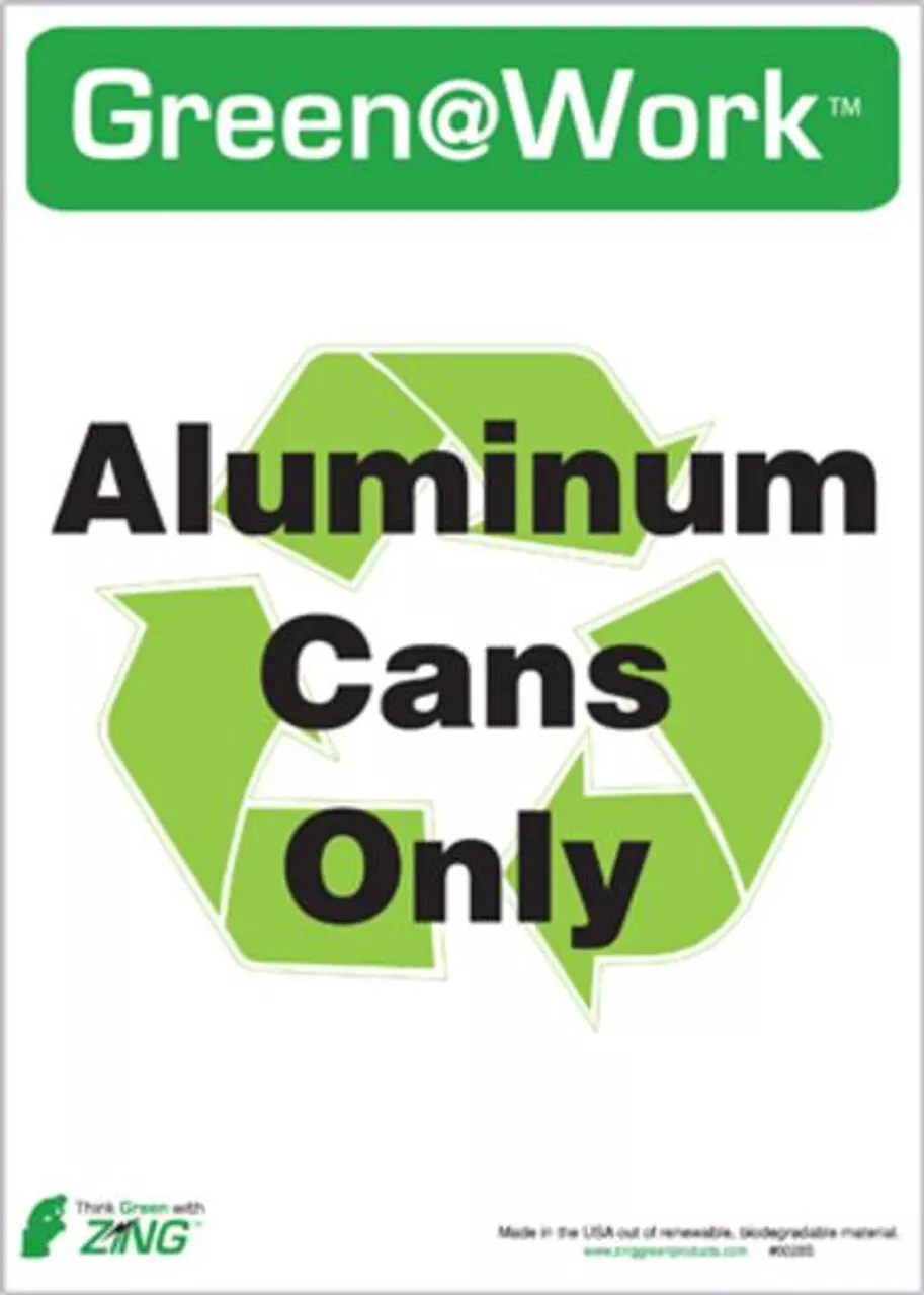 ZING ALUM CANS RECYCLE ECO LABEL 7X5, 5 pk