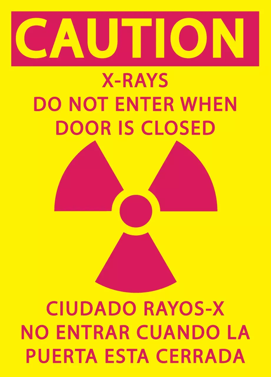 ZING Caution X-Ray, Bilingual Area 10x7, Alum