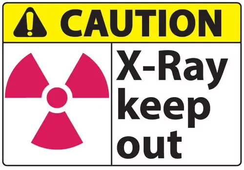 ZING CAUTION X-Ray Keep Out,10x14 Adhesive