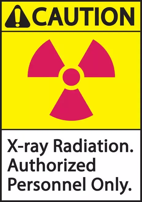 ZING Caution X-Ray Radiation ANSI 10x7 Plast