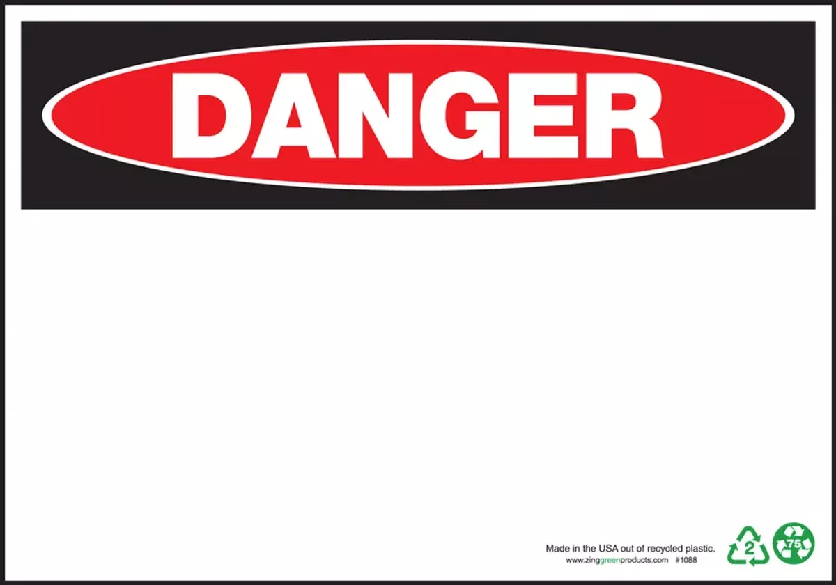 ZING Danger, Blank, 7x10, Plastic
