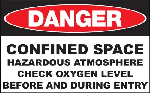 ZING DANGER, Confined Space Hazardous 10x14