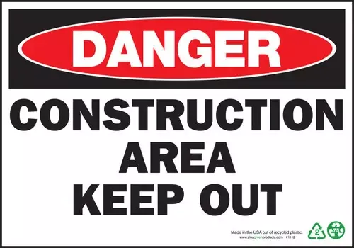 ZING Danger Construction Area Keep 7x10, Alum