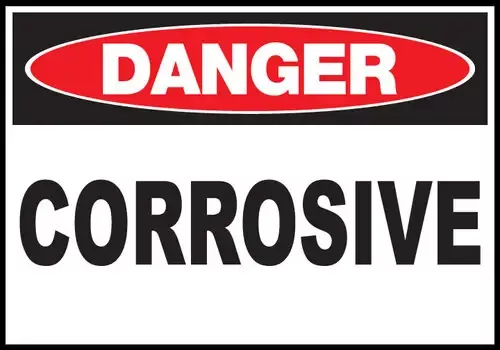 ZING DANGER, CORROSIVE 10x14 in. Adhesive