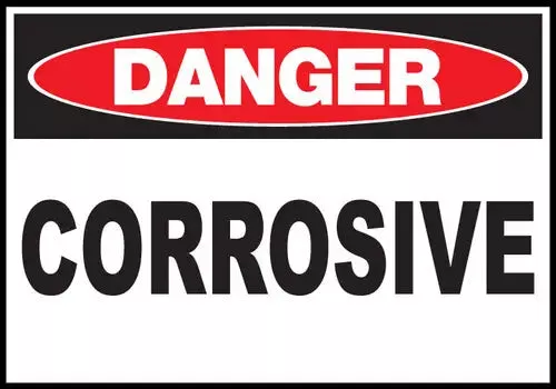 ZING DANGER, CORROSIVE 10x14 in. Plastic