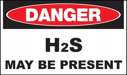 ZING DANGER H2S May Be Present,7x10 ADH