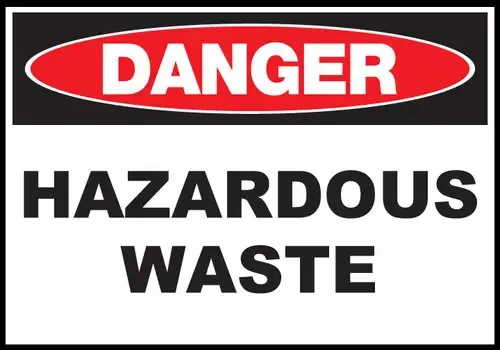 ZING DANGER, Hazardous Waste 10x14 Plastic