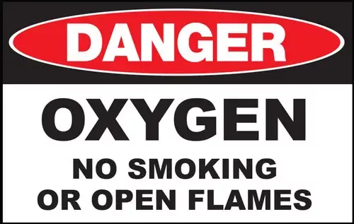 ZING DANGER Oxygen No Smoking,10x14 ADH