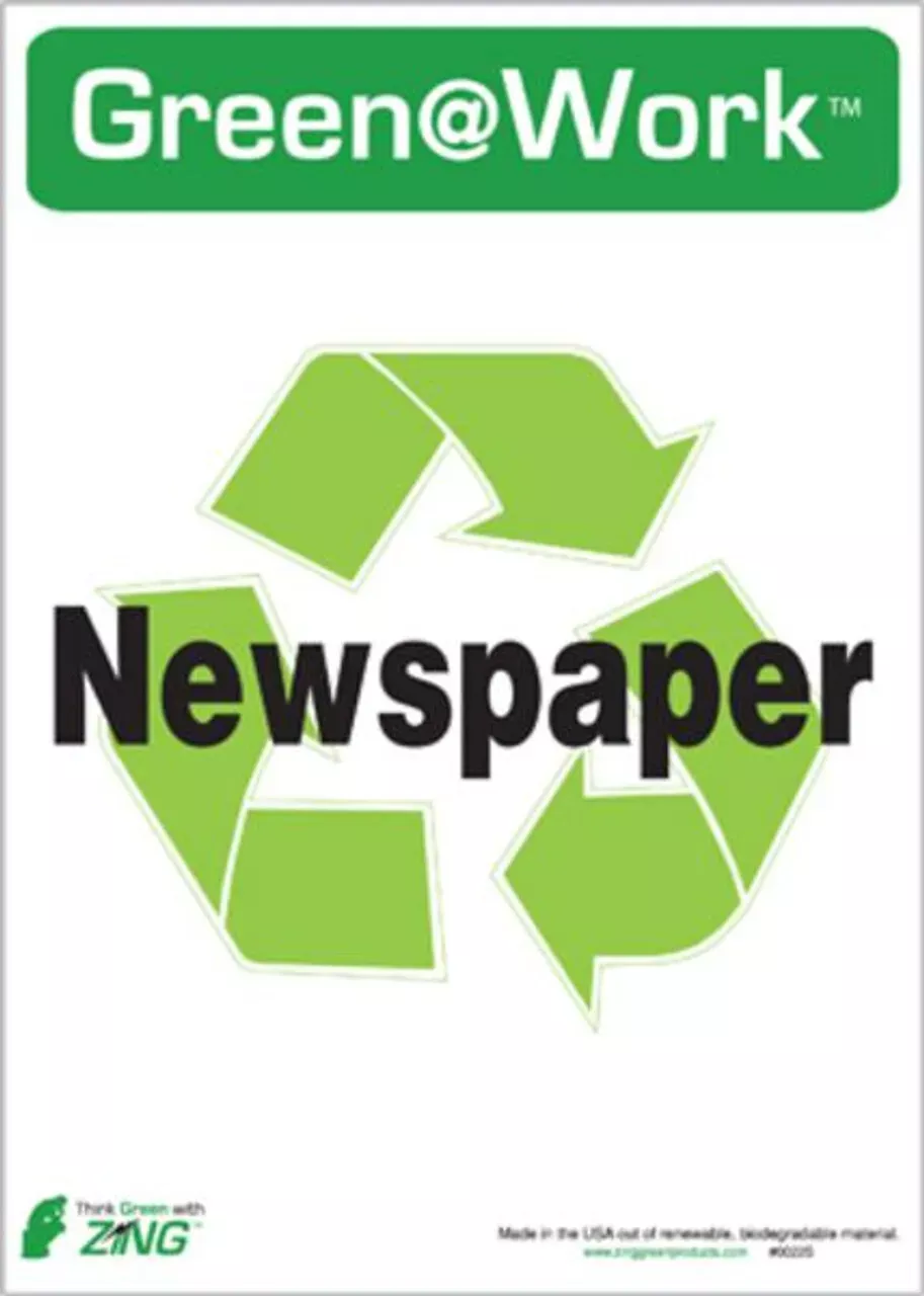 ZING NEWSPAPER RECYCLE ECO LABEL 7X5, 5pk
