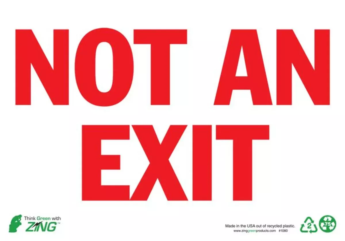ZING Not an Exit, 10x14, Adhesive
