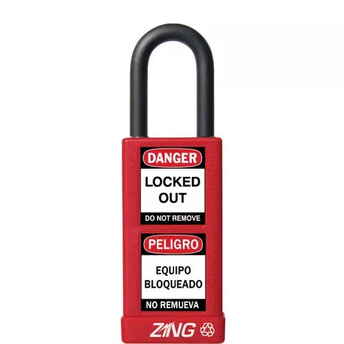 ZING Padlock Long Body Keyed Different, Prpl