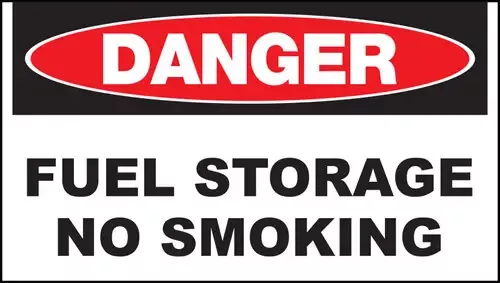 ZING Sign,DANGER Fuel Storage,7x10 ADH
