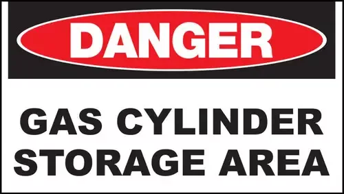 ZING Sign,DANGER Gas Cylinder,7x10 ADH