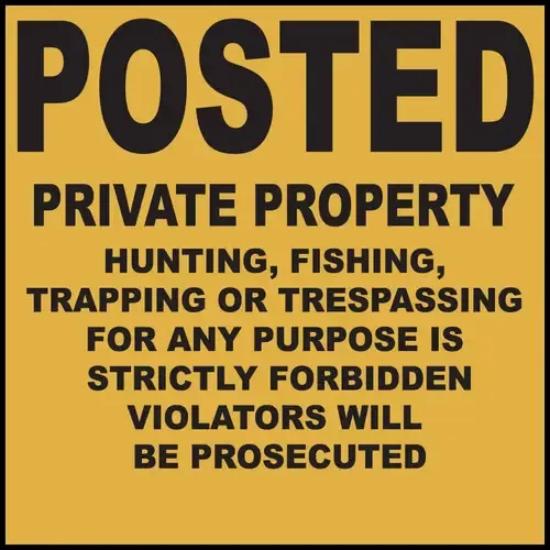 ZING Sign,POSTED Private Property, 11x11 PL
