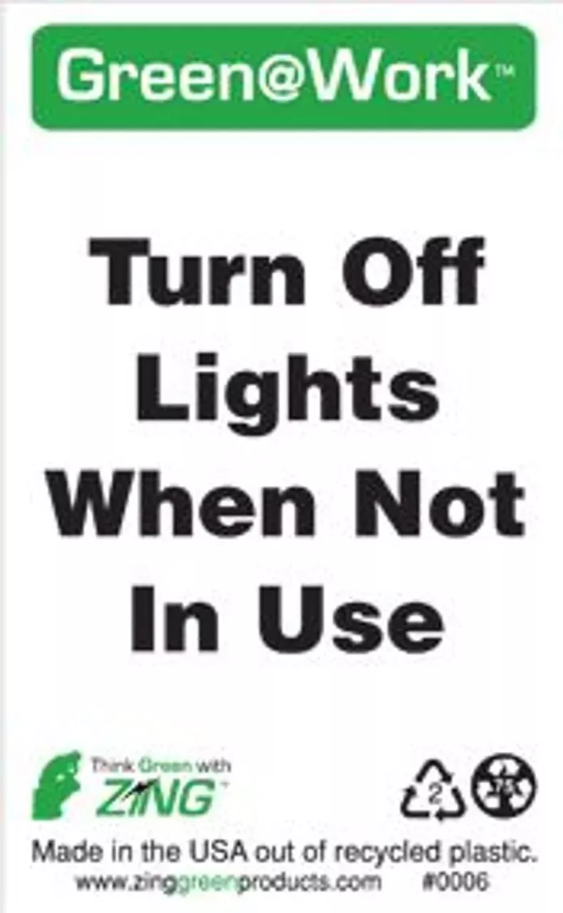 ZING Turn Off Lights When Not In Use' 3'x5'