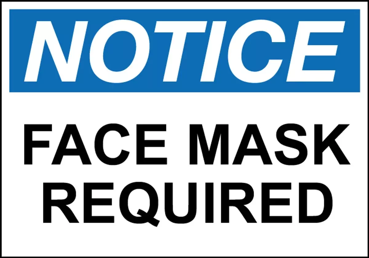 ZING Window Decal NOTICE Fask Mask 5x7 2/PK